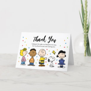 Carte De Remerciements Charlie Brown et Gang Confetti Anniversaire