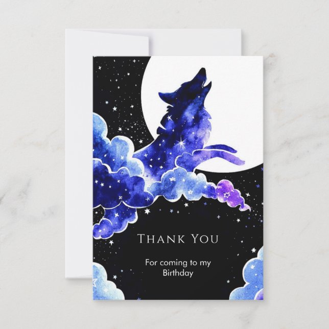 Carte De Remerciements Charmant anniversaire de Howling Wolf (Devant)