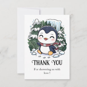 Carte De Remerciements Charmant Baby shower de pingouin coloré