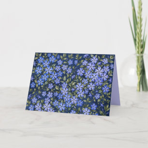 Carte De Remerciements Charmantes fleurs de pervenche dispersées bleu pro