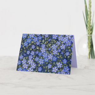 Carte De Remerciements Charmantes fleurs de pervenche dispersées bleu pro