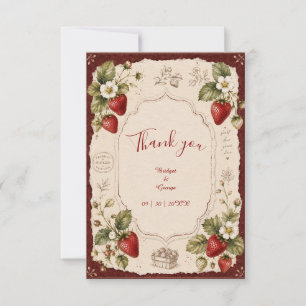 Carte De Remerciements Charme botanique de mariage de cultivateurs de fra