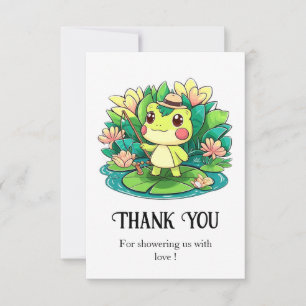 Carte De Remerciements Charming Baby shower de grenouille mystique