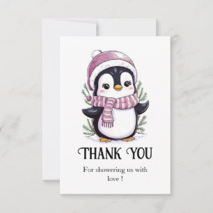 Carte De Remerciements Charming Baby shower mystique de pingouins