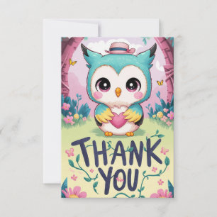 Carte De Remerciements Charming Whimsical Owl