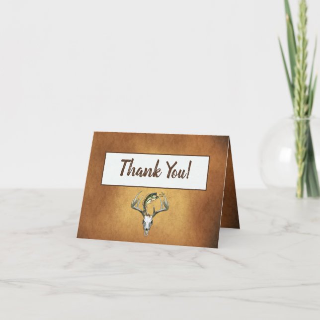 Carte De Remerciements Chasse à la pêche (Devant)