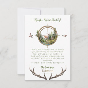 Carte De Remerciements Chasse au Gros Gibier Premier Anniversaire