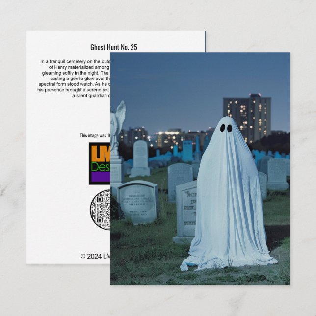 Carte De Remerciements Chasse aux fantômes no 25 (Devant / Derrière)