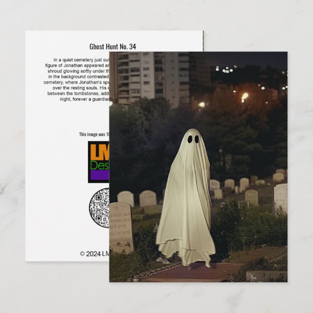 Carte De Remerciements Chasse aux fantômes no 34 (Devant / Derrière)