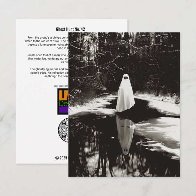 Carte De Remerciements Chasse aux fantômes no 42 (Devant / Derrière)