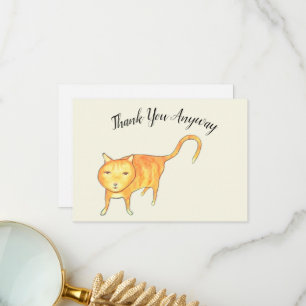 Carte De Remerciements Chat apathique 'Merci quand même'