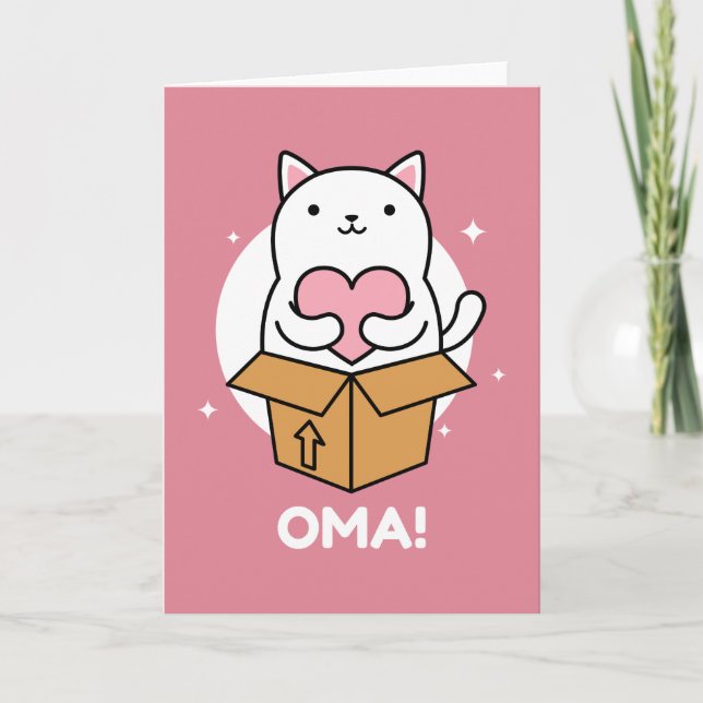 Carte De Remerciements Chat de la Fête des Mères d'Oma coréenne (Devant)