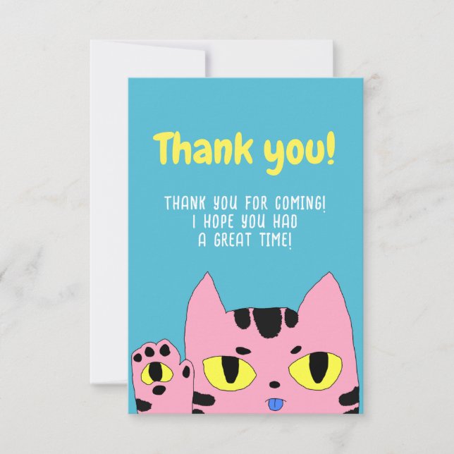 Carte De Remerciements Chat de poche extraterrestre (Devant)