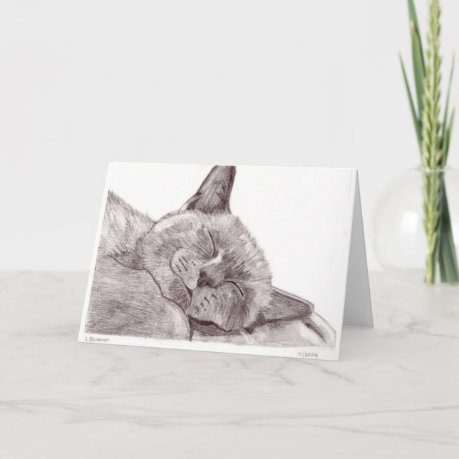 Carte De Remerciements Chat de sommeil (Devant)