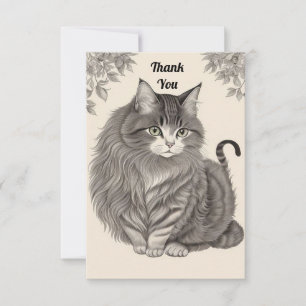 Carte De Remerciements Chat domestique