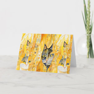 Carte De Remerciements chat jaune Abstrait