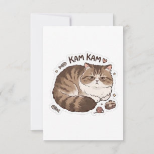 Carte De Remerciements Chat Kam Kam Moche et Poilu