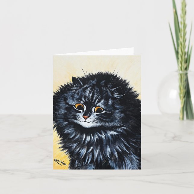 Carte De Remerciements Chat noir de Louis Wain (Devant)