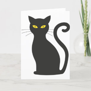 Carte De Remerciements Chat noir mou