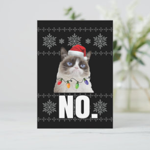 Carte De Remerciements Chat Non Grumpy Xmas Chats Pas De Vilains Cadeaux