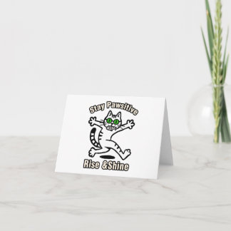 Carte De Remerciements Chat Restez Positif
