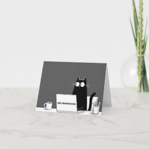 Carte De Remerciements Chat Zéro Motivation – Dessin Animé de Travail Par
