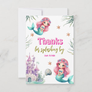 Carte De Remerciements Château de sirène rose