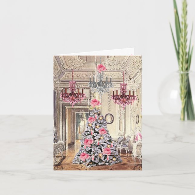 Carte De Remerciements Château de Versailles France Noël (Devant)