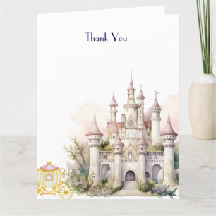 Carte De Remerciements Château et Baby shower Fairy Twin