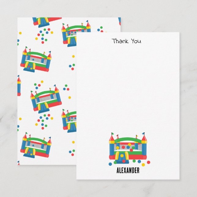 Carte De Remerciements Château gonflable de saut Château gonflable Balle  (Devant / Derrière)