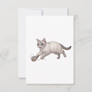Carte De Remerciements Chaton mignon joueur BB Jouant avec un Jouet Plume