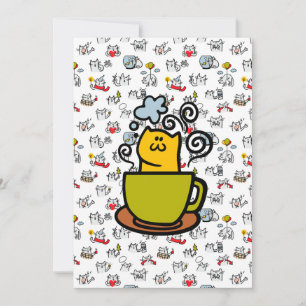 Carte De Remerciements Chats amusants, lait et magie.