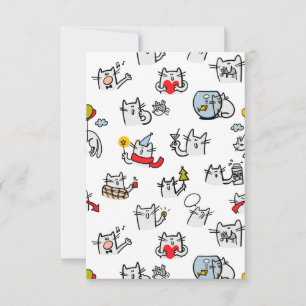 Carte De Remerciements Chats amusants, lait et magie.