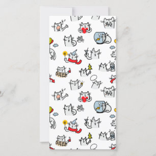 Carte De Remerciements Chats amusants, lait et magie