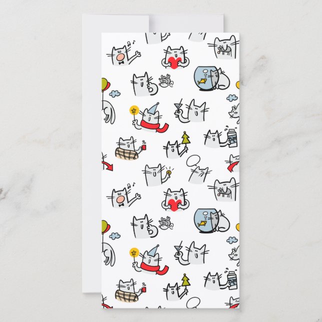 Carte De Remerciements Chats amusants, lait et magie. (Devant)