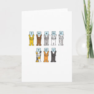 Carte De Remerciements Chats caricaturaux Mercis