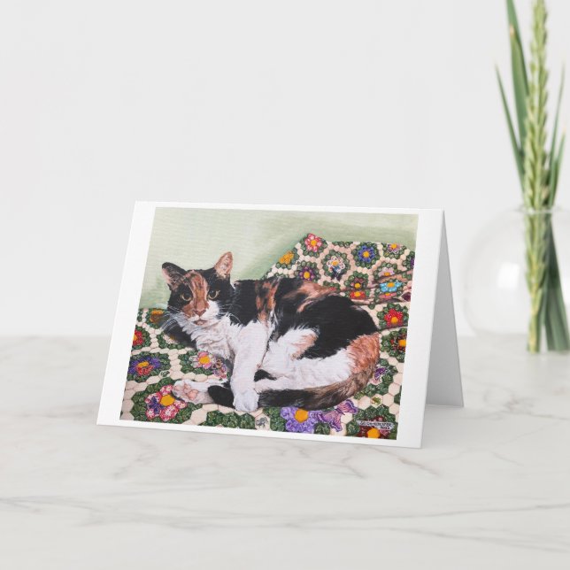 Carte De Remerciements Chats et courtepointes - Zoey (Devant)