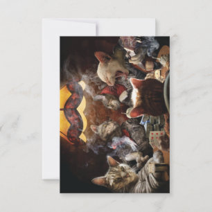 Carte De Remerciements Chats jouant au poker