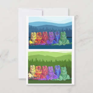 Carte De Remerciements Chats Rainbow