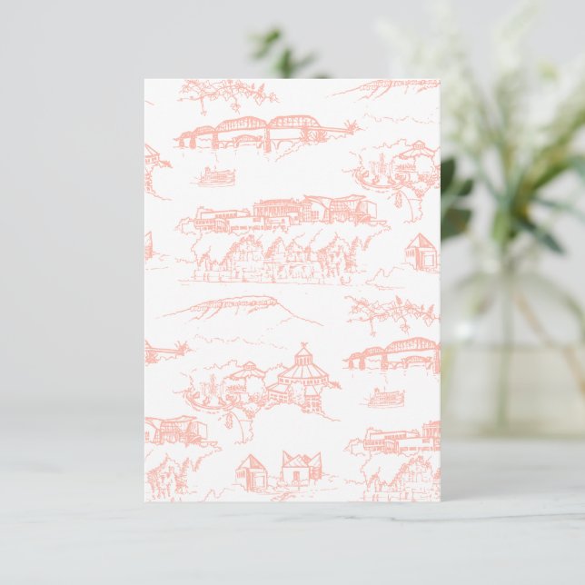 Carte De Remerciements Chattanooga Toile Blush Color Exemple (Debout devant)