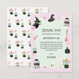 Carte De Remerciements Chaud vert sorcier Halloween anniversaire