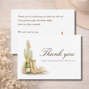 Carte De Remerciements Chaussures et Bulles Élégante Baby Shower