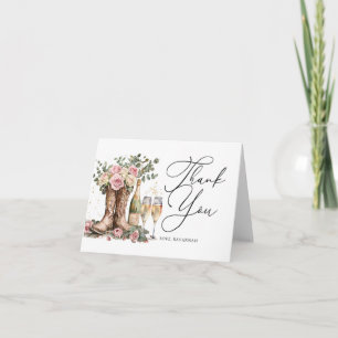 Carte De Remerciements Chaussures et pétillant Mariage rustique occidenta