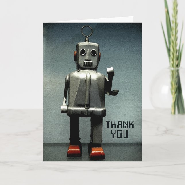 Carte De Remerciements Chaussures rouges robots (Devant)