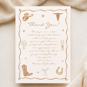 Carte De Remerciements Chaussures western et fête de mariage pétillante
