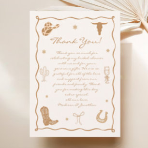 Carte De Remerciements Chaussures western et fête de mariage pétillante