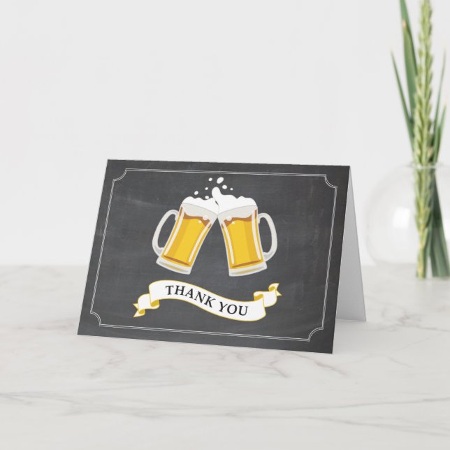 Carte De Remerciements Cheers et bières Bière Mug Chalkboard (Devant)