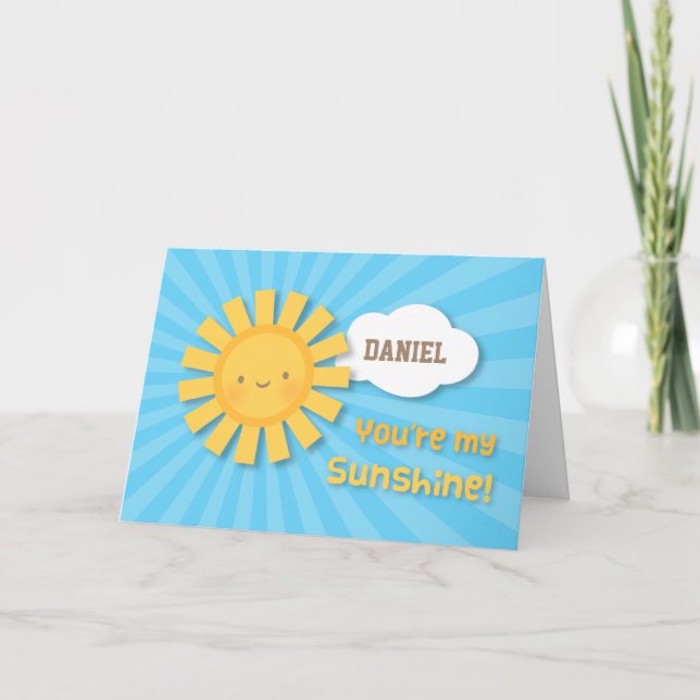 Carte De Remerciements Cheery and Bright You Are My Sunshine Grey (Devant)