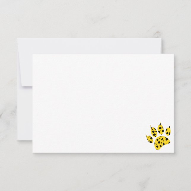 Carte De Remerciements Cheetah Paw Print Custom Blank  (Devant)