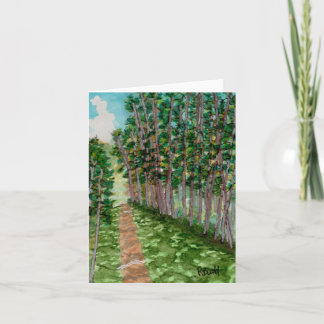 Carte De Remerciements Chemin à travers les bois